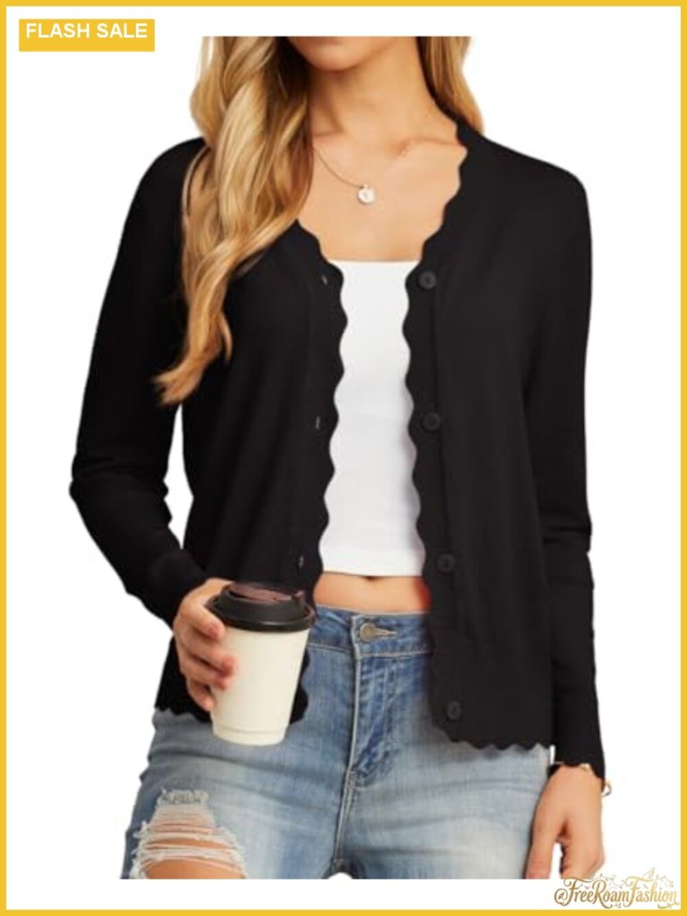 Women's Lightweight Long Sleeve Button Down V-Neck Knit Cardigan Sweater